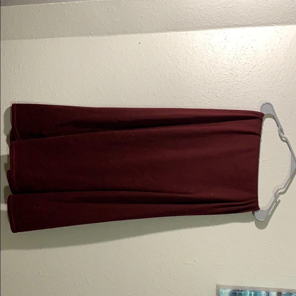 Long maroon skirt